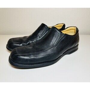 Johnston & Murphy Sheepskin Slip‎ On Leather Black Shoes 20-7615 Men's 10M